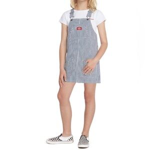 Dickies Striped Denim 100% Cotton Overalls Mini Dress Size XS